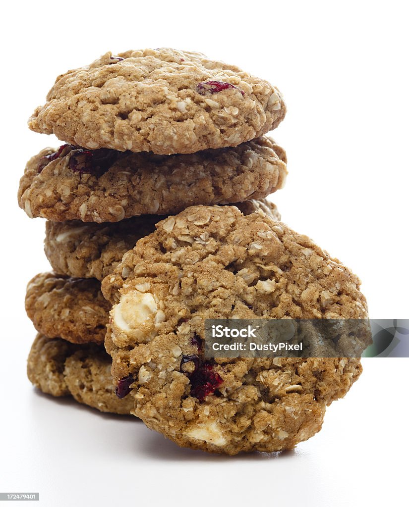 Apilado galletas de avena de arándano - Foto de stock de Arándano rojo - Fruta baya libre de derechos