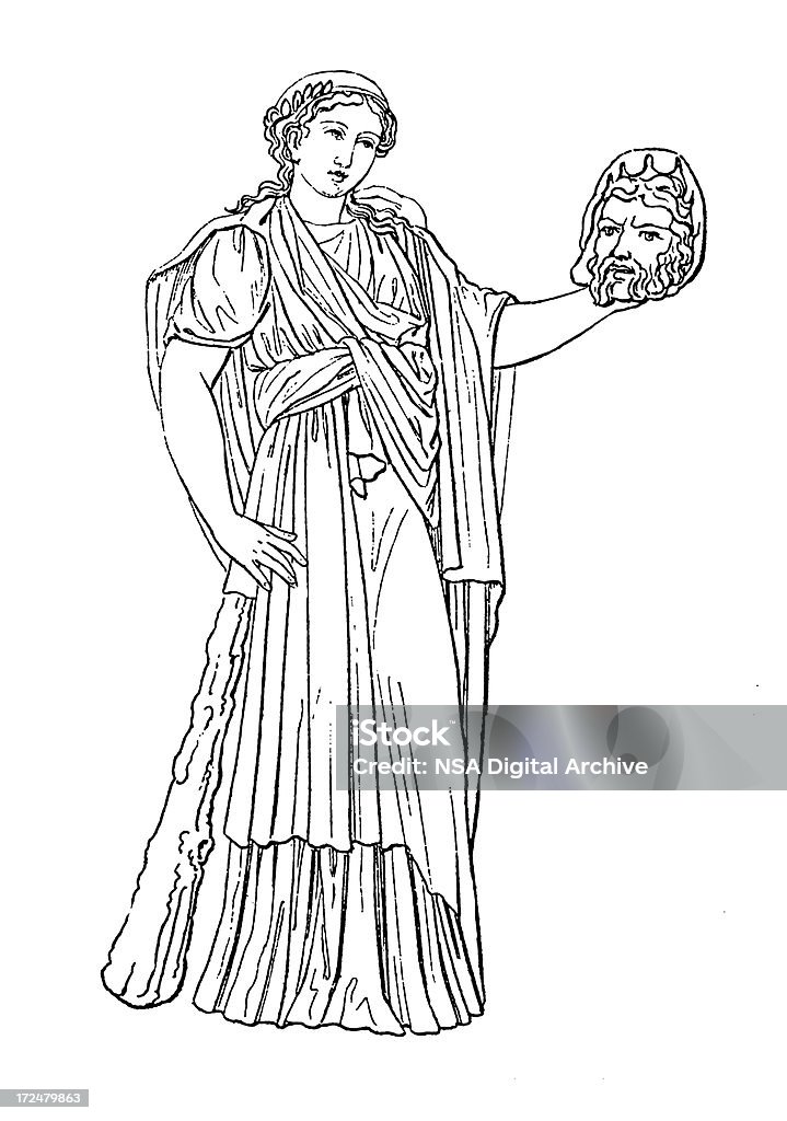 Roman MUSA/Antique storico illustrazioni Melpomene - Illustrazione stock royalty-free di Grecia - Stato