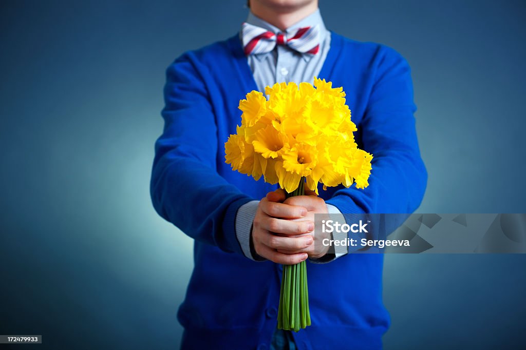 bouquet of flowers man holding a bouquet of flowers Adult Stock Photo