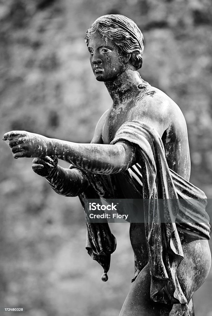 Schwarze und weiße Apollo Gott statue in Pompeii - Lizenzfrei Apollontempel Stock-Foto
