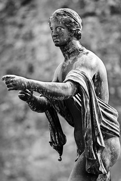 istock Black and White Apollo God statue in Pompeii 172480328