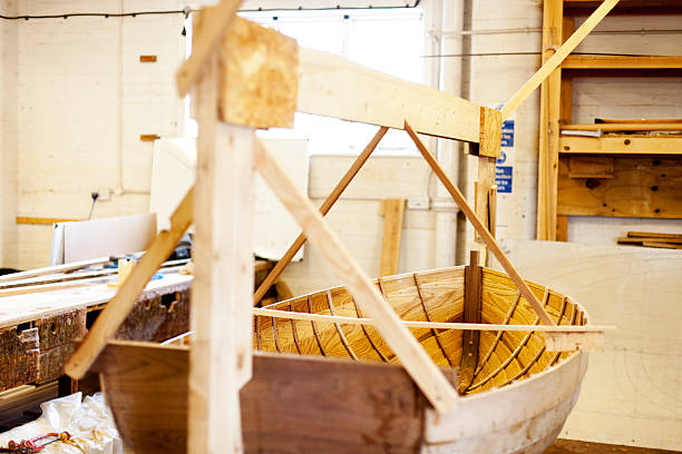 istock Handcrafted wooden rowing boat 172480511