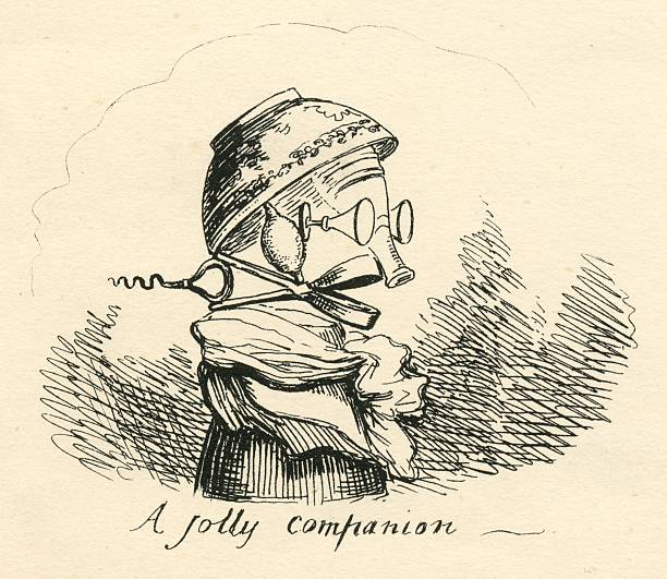 illustrazioni stock, clip art, cartoni animati e icone di tendenza di umorismo un jolly companion cruikshank xix secolo fumetto - tpc sugarloaf