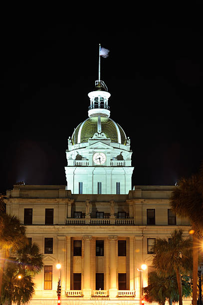 istock Savannah City Hall at Night 172480655