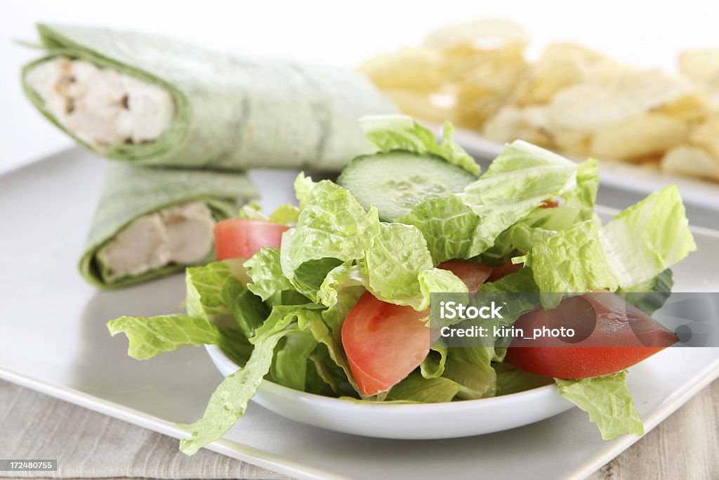Salada de Galinha e Embrulho - Royalty-free Almoço Foto de stock