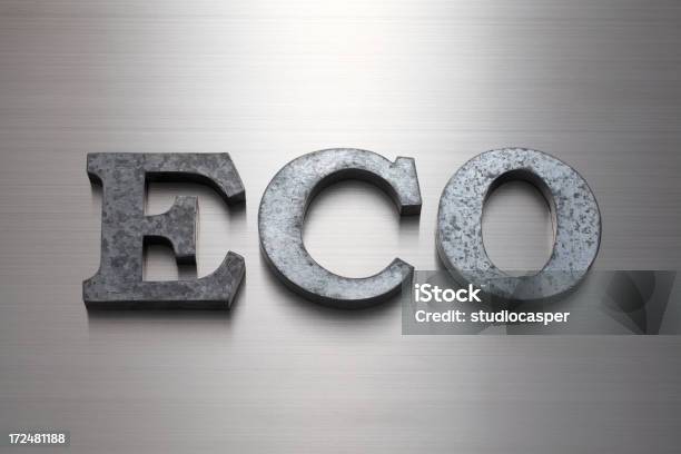 Eco Stock Photo - Download Image Now - Alphabet, Brushed Metal, Capital Letter