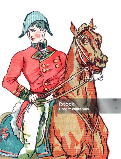 Redcoated Soldier On A Horse Stock Illustration - Download Image Now - Army, Old-fashioned, 1880-1889