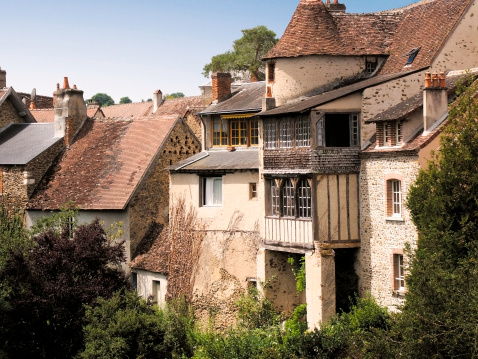 a village with old houses in france