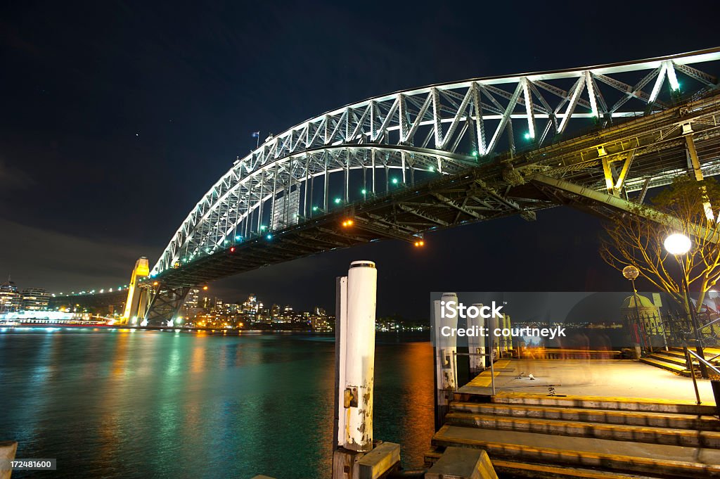 Ponte do Porto de Sydney à noite - Royalty-free Ao Ar Livre Foto de stock