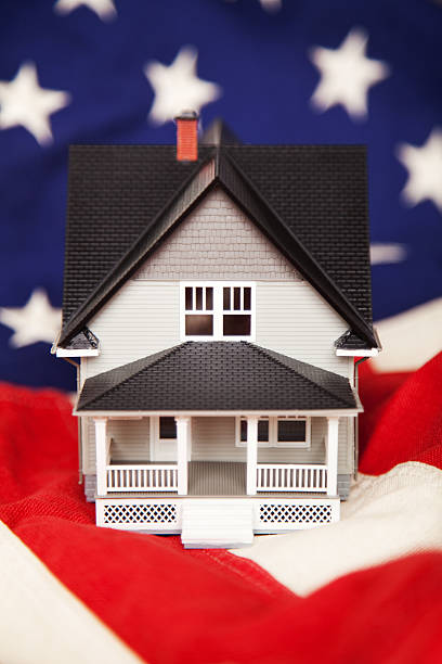 istock Small House on American Flag 172481971