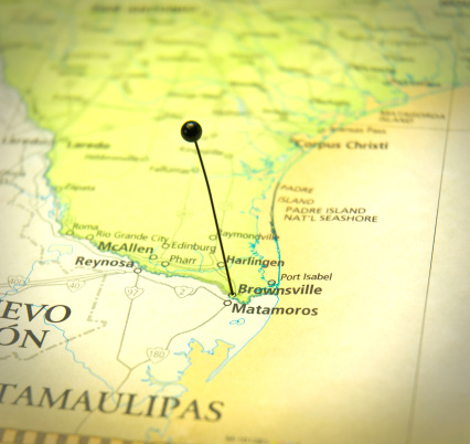 Mapa de carretera de Brownsville, Texas, y Matamoros México photo