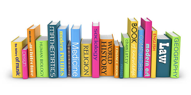 Row of Books from Different Subjects