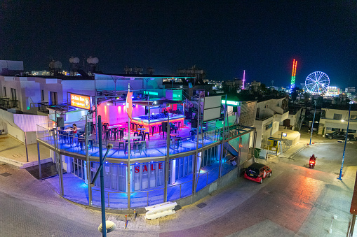 ZIC ZAC bar and nightclub in the free district of Ayia Napa, close to the Mediterranean Sea, Summer, September 2023. D