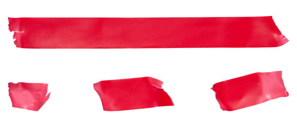 istock Red sticky plastic electrical tape for repairing electrical cables and other products 1724843703