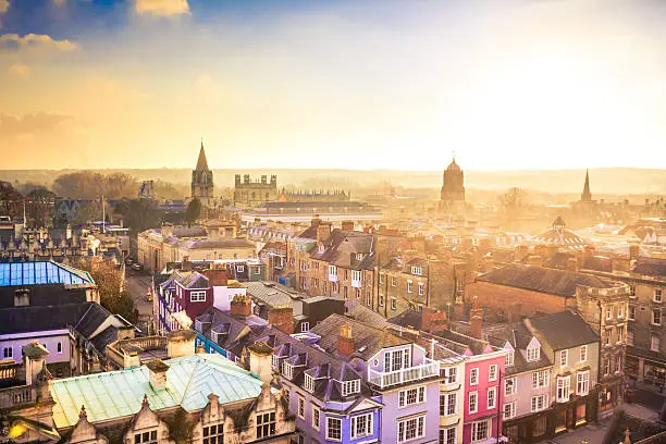 Photo of City of Oxford from Above at Sunset, United Kingdom