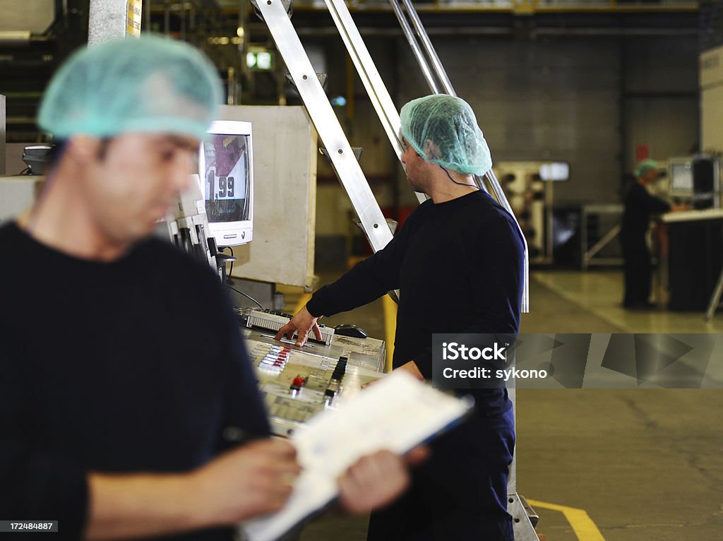Arbeitnehmer in Druckerei - Lizenzfrei Bohrarbeiter Stock-Foto