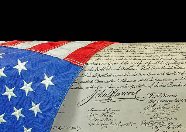 istock An American Flag and Declaration of Independence 172485214
