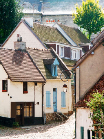 a village with old houses in france