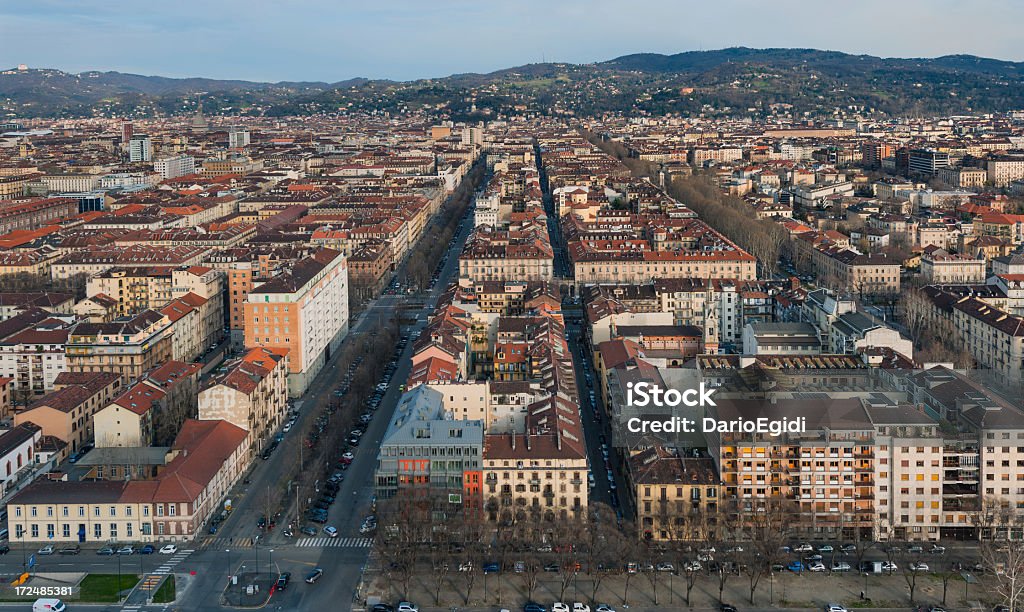 Veduta aerea del centro di Torino, Piemonte Italia - Foto stock royalty-free di Provincia di Torino