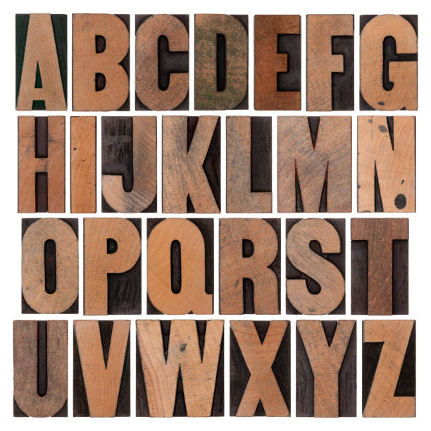 istock Vintage Wood Alphabet Set 172485469