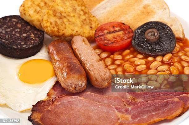 Reichhaltiges Englisches Frühstück Stockfoto und mehr Bilder von Blutwurst - Blutwurst, Bohne, Britische Kultur