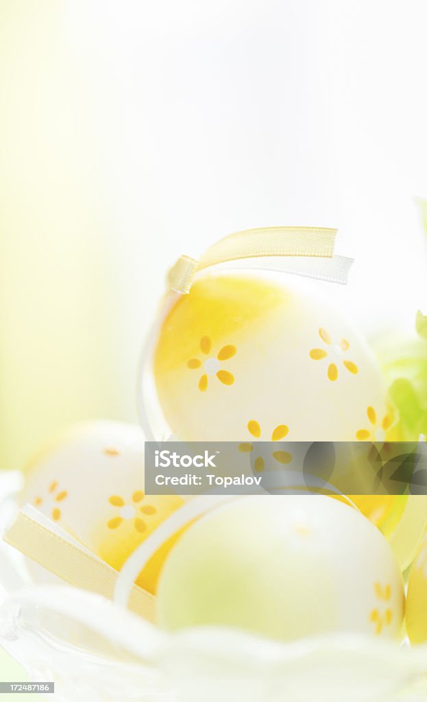 Easter Egg Close-up shot of a yellow easter egg with copy-space Animal Egg Stock Photo