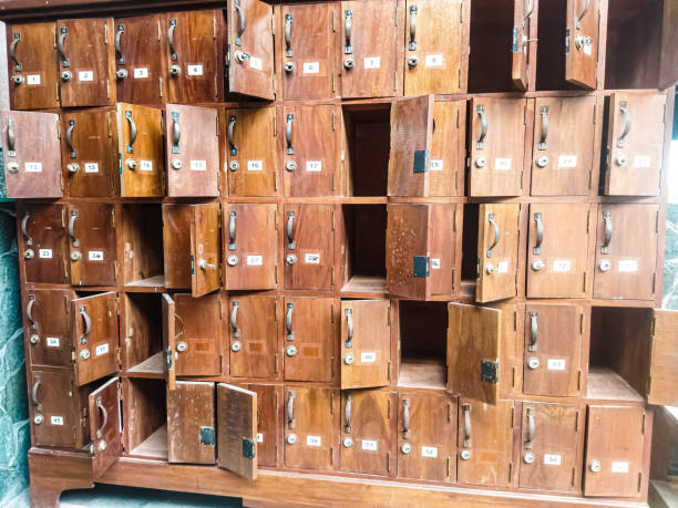 istock Vintage wooden drawers with number 1724871915