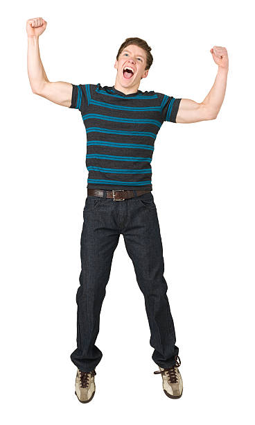 istock Ecstatic Jumping Cheering Teenage Boy 172487729