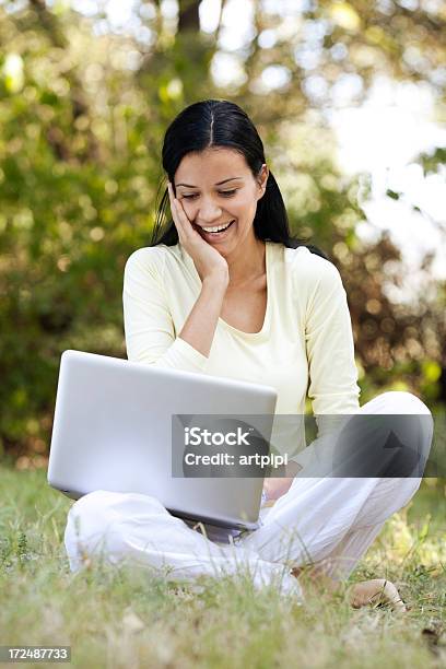 Young Woman Working On Laptop Stock Photo - Download Image Now - 20-29 Years, Adolescence, Adult