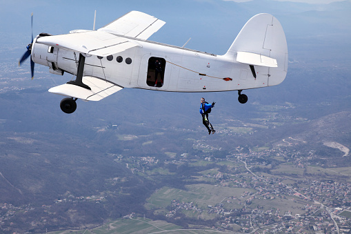 Parachutist jump from a plane-Grobnik-Rijeka-Croatia