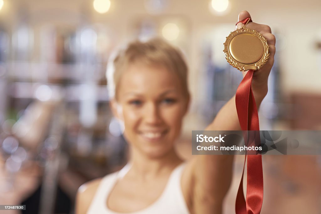 Vencedor da Medalha de Ouro - Royalty-free Atleticismo Foto de stock