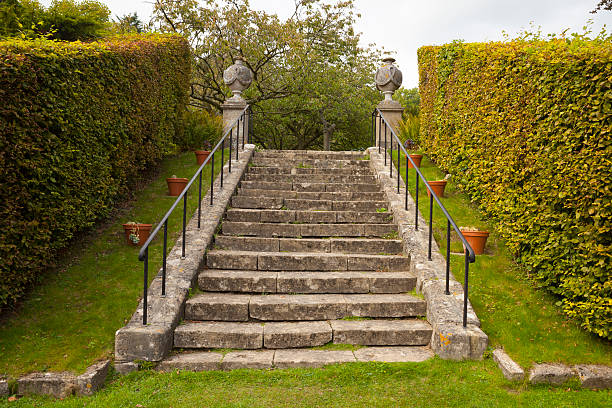 istock Stone Stairs in a Formal English Garden 172487861