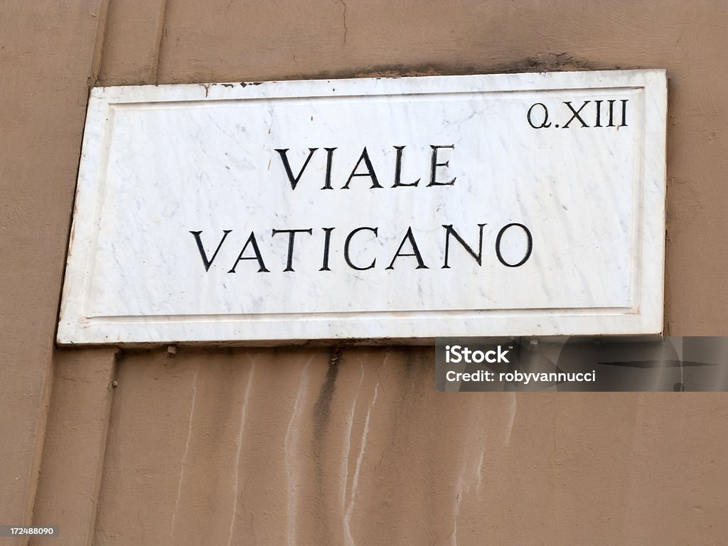 Placa Viale Vaticano, Roma, Itália - Foto de stock de Itália royalty-free