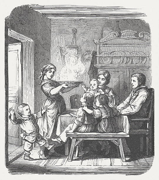 istock Enjoy your meal! Romantic szene from the past, published 1871 172488160
