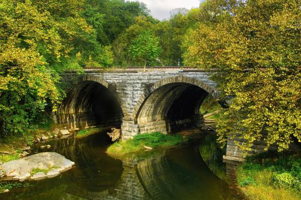 istock Stone Arch Bridge Along C&O Canal Towpath Trail 1724882075