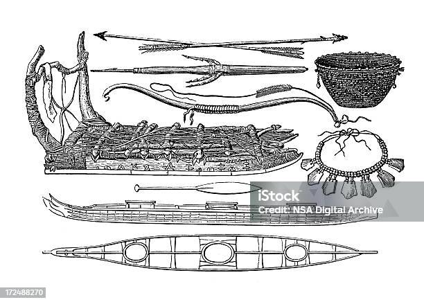 작업물 Of 원어 칠레식 인디언스 새긴 이미지에 대한 스톡 벡터 아트 및 기타 이미지 - 새긴 이미지, 썰매-여가장비, 일러스트레이션
