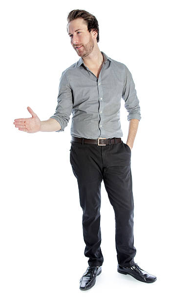 istock Attractive man wearing a grey shirt isolated on white background 172488625