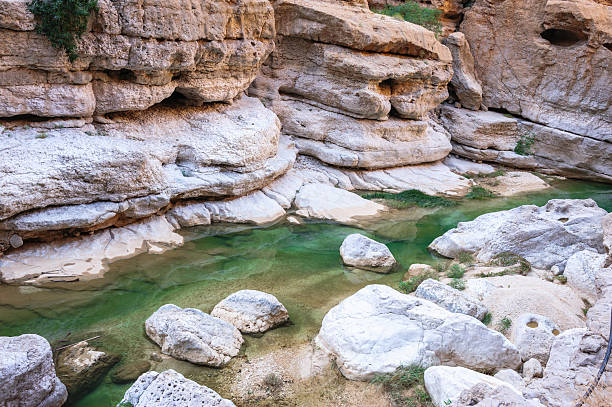 wadi al shab - oasis wadi al shab valley canyon zdjęcia i obrazy z banku zdjęć