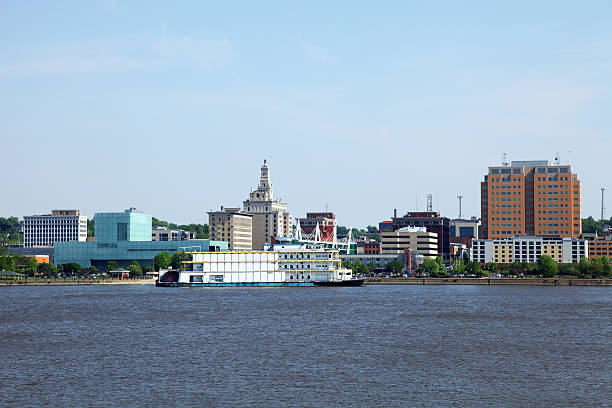 Davenport Davenport skyline along the banks of the Mississippi RiverMore Davenport images davenport iowa stock pictures, royalty-free photos & images