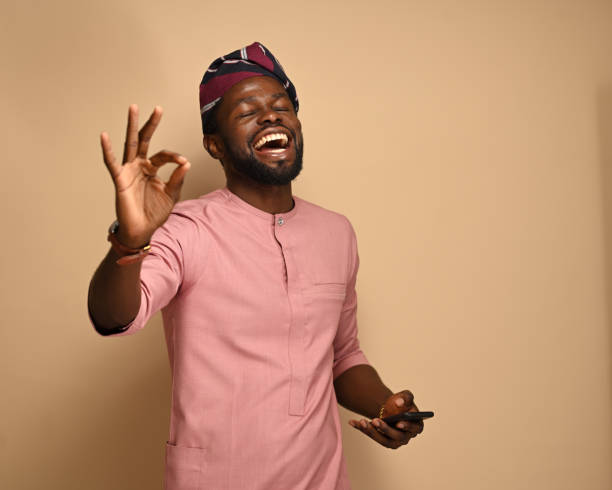istock Satisfied black African man, Eye closed 1724901363