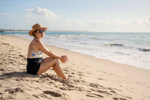 istock Beautiful woman on Brazilian beach 1724974251