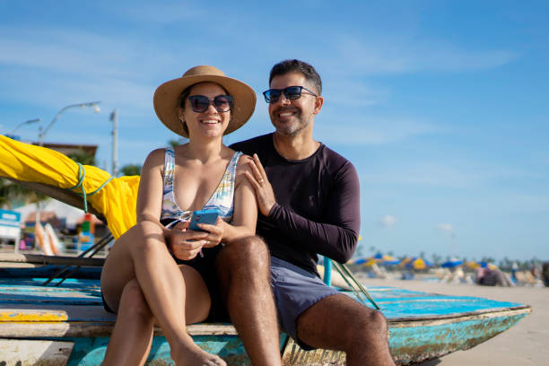 istock Beautiful couple on Brazilian beach 1724974263