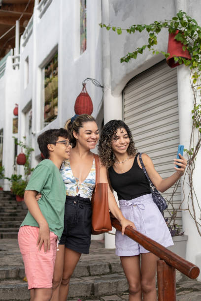 istock Family on vacation taking selfie 1724974810