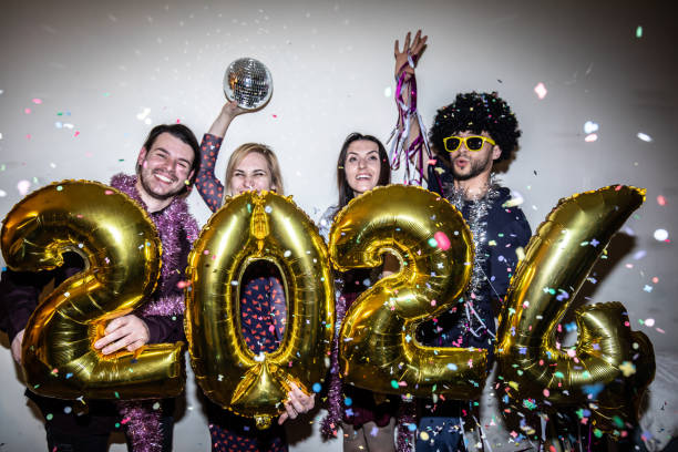 istock Happy New Year with friends 1724977522