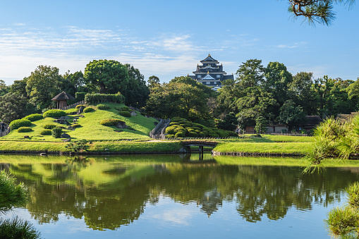 Korakuen, built in 1700 by Ikeda Tsunamasa, lord of Okayama, is one of the Three Great Gardens of Japan located in Okayama city