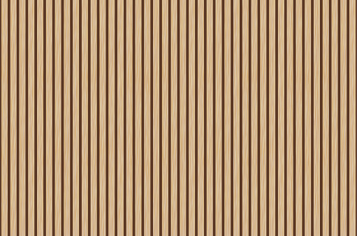 Brown wood texture wall vertical background. Realistic dark striped vector illustration. Wooden planks banner. Parquet board surface. Oak floor.