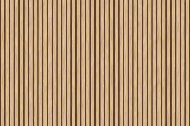 Vector illustration of Brown wood texture wall vertical background. Realistic dark striped vector illustration. Wooden planks banner. Parquet board surface. Oak floor