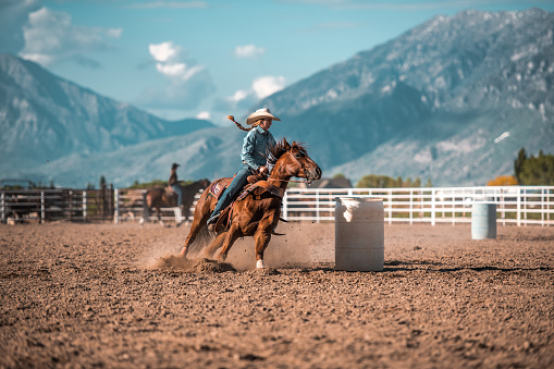 Barrel racing requires a fast and flexible horse and a athletic rider