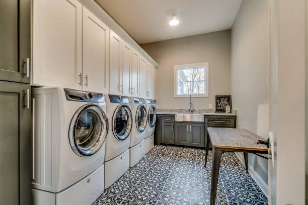 istock Laundry room in new home that is big enough to be a laundromat 1725001393