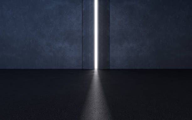 istock Open the door of the dark room, 3d rendering. 1725009254